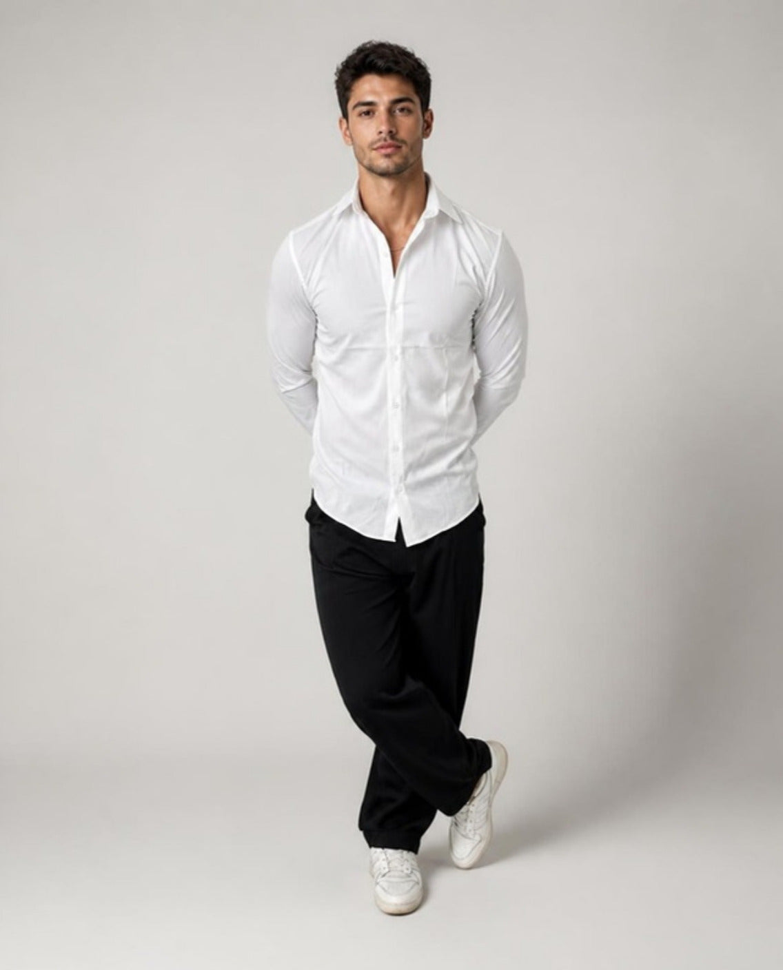 Camisa CHADS Antiarrugas blanca, vista de frente